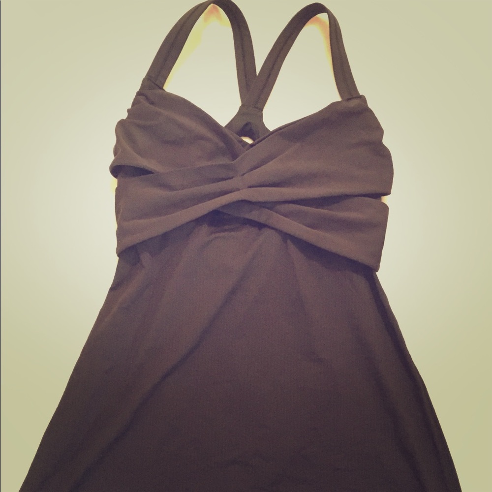 Cute little tank! Black with fun front detail